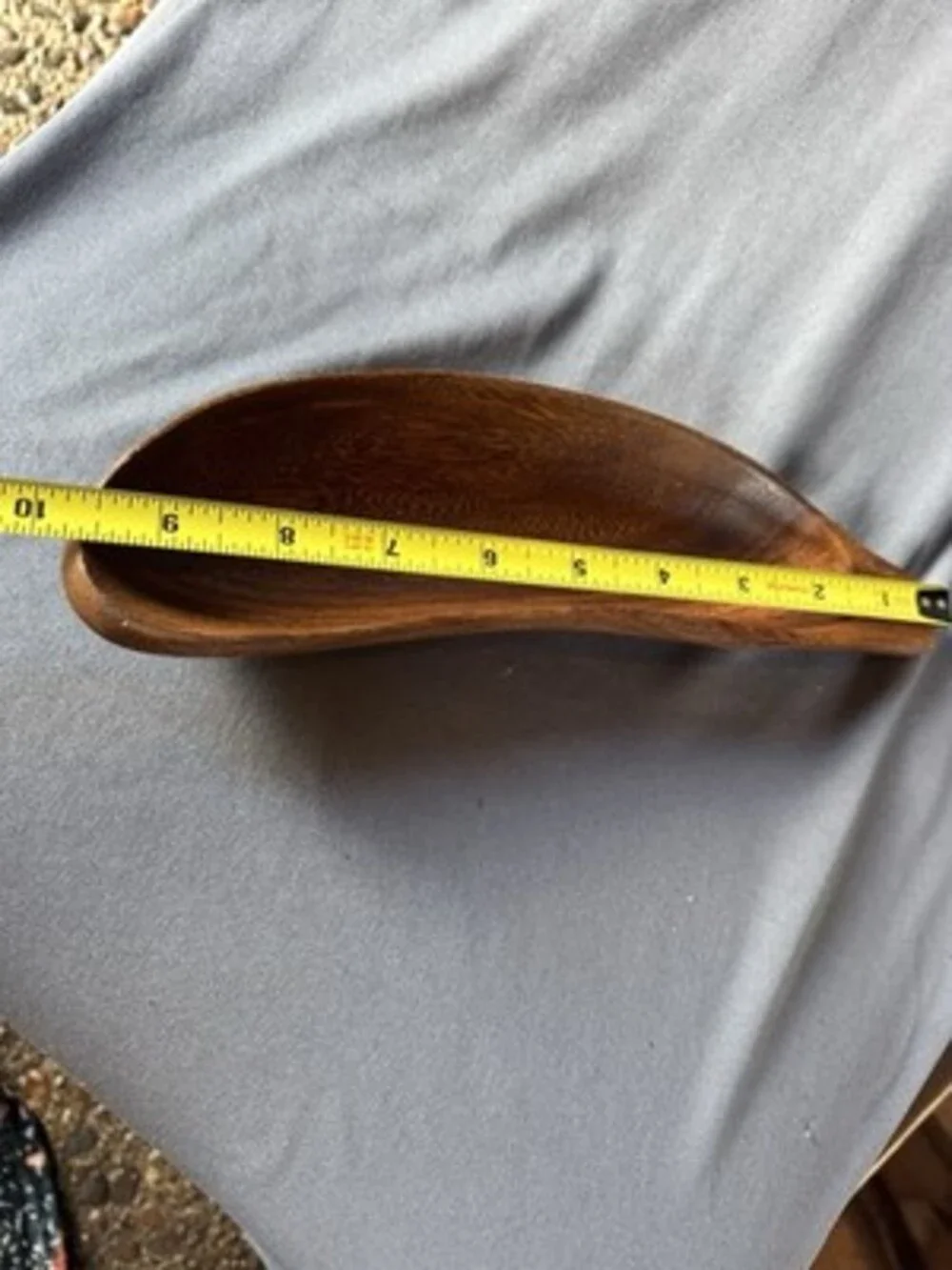 Vintage Monkey Pod Wood Bowl Philippines MCM Carved Serving Dish 10”